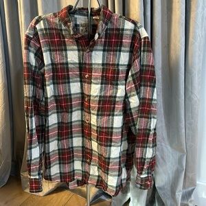 Red Head Single Stitch Red Plaid Flannel Men’s Shirt Size Large